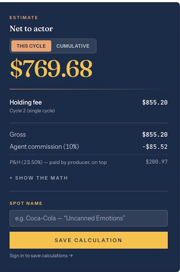 Residlio calculator estimate card on phone